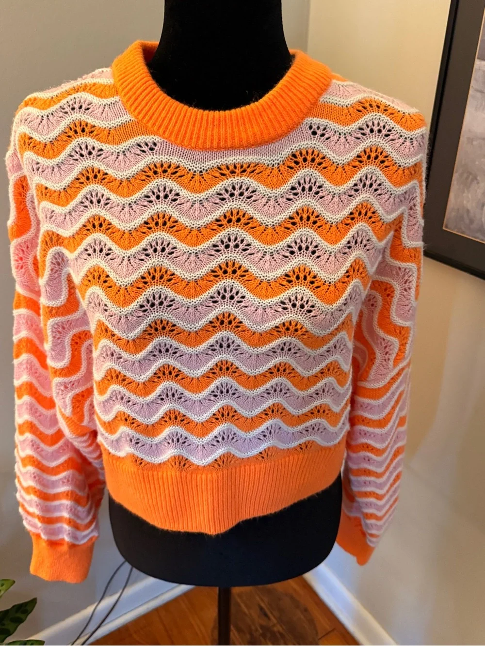 Super Soft Divide zig zag knit sweater